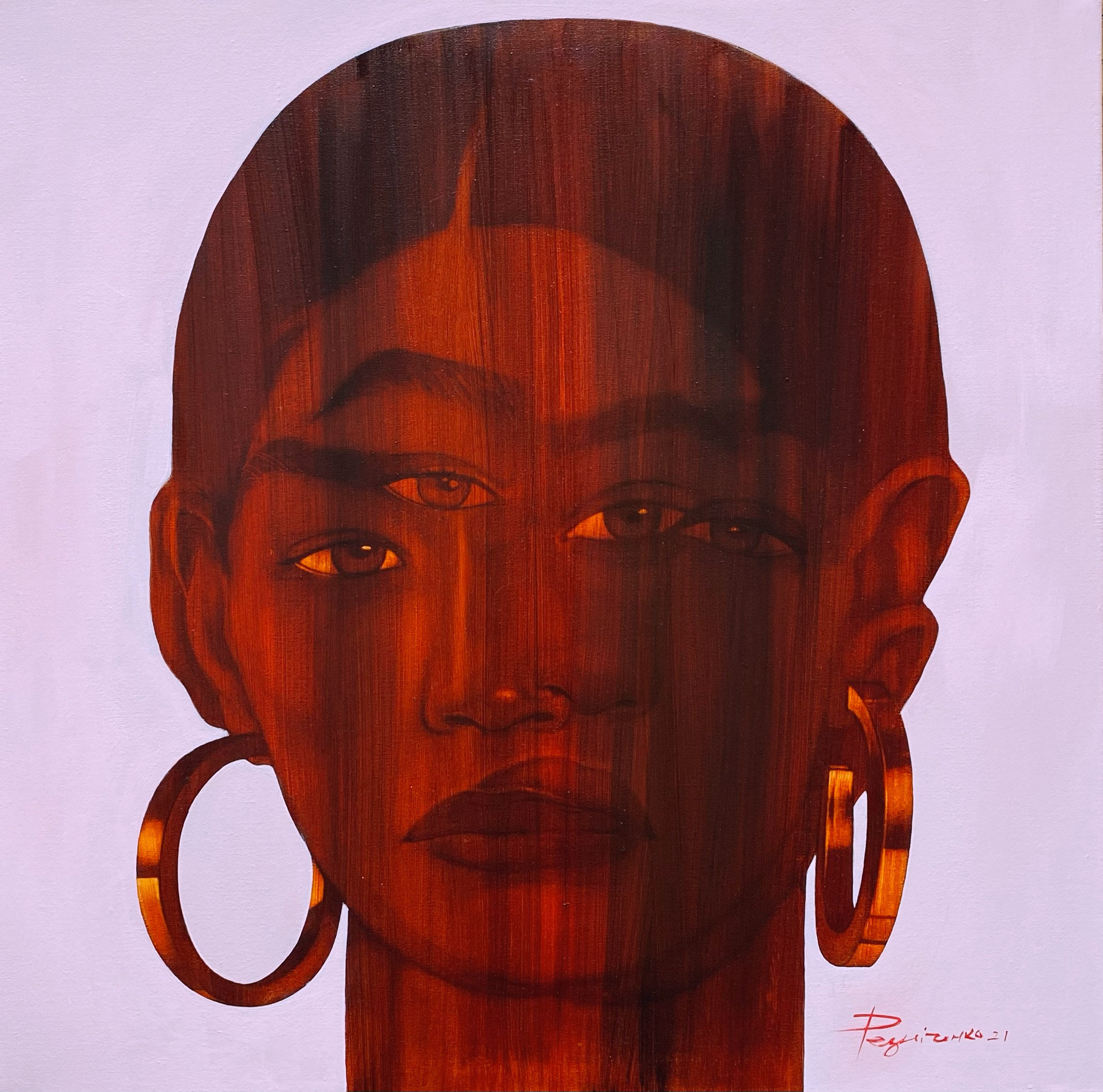 Untitled — Oil, acrylic on canvas, 60x60 cm, 2021, by Kateryna Reznichenko