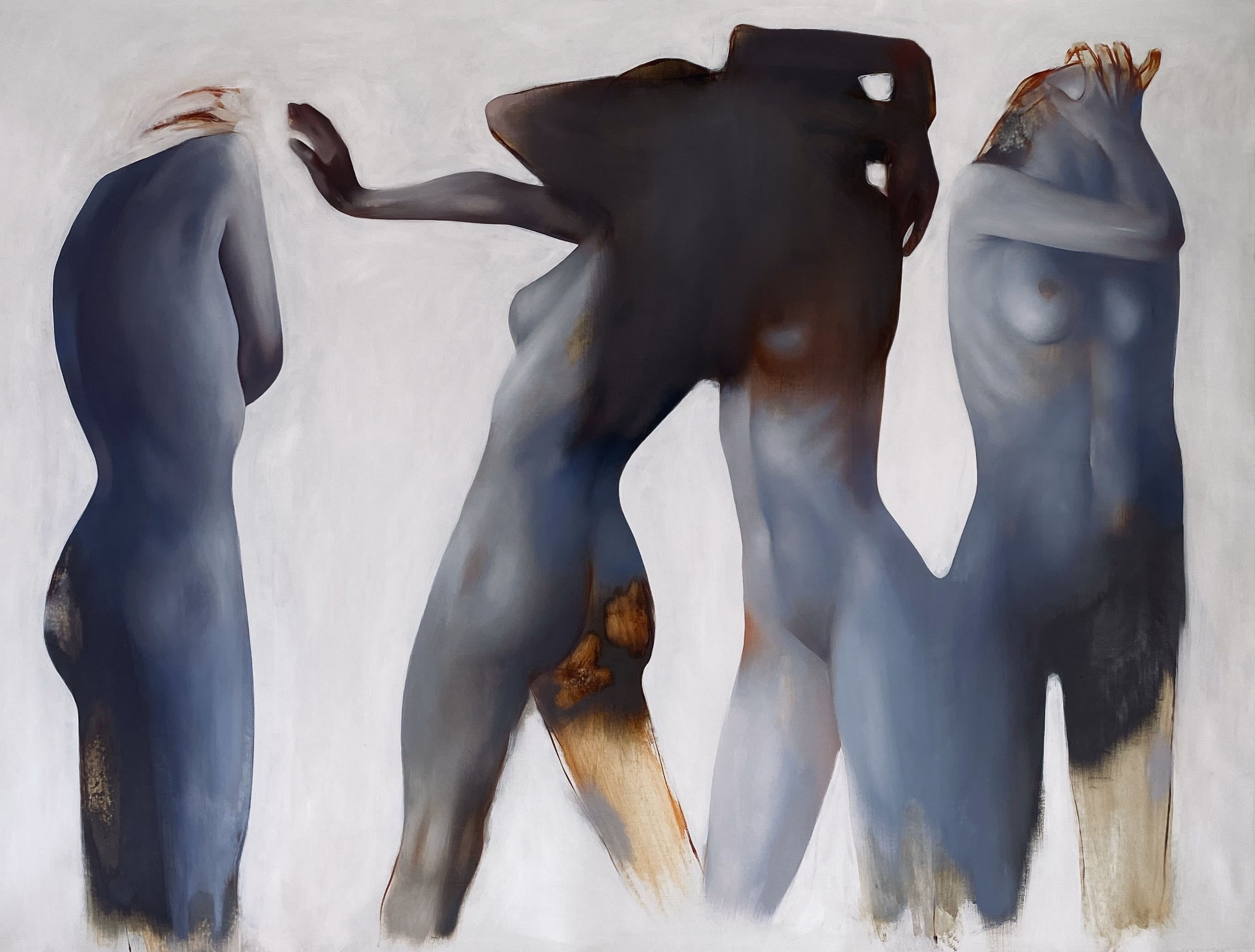 Untitled — Oil, acrylic on canvas, 36x60 in., 2024, by Kateryna Reznichenko