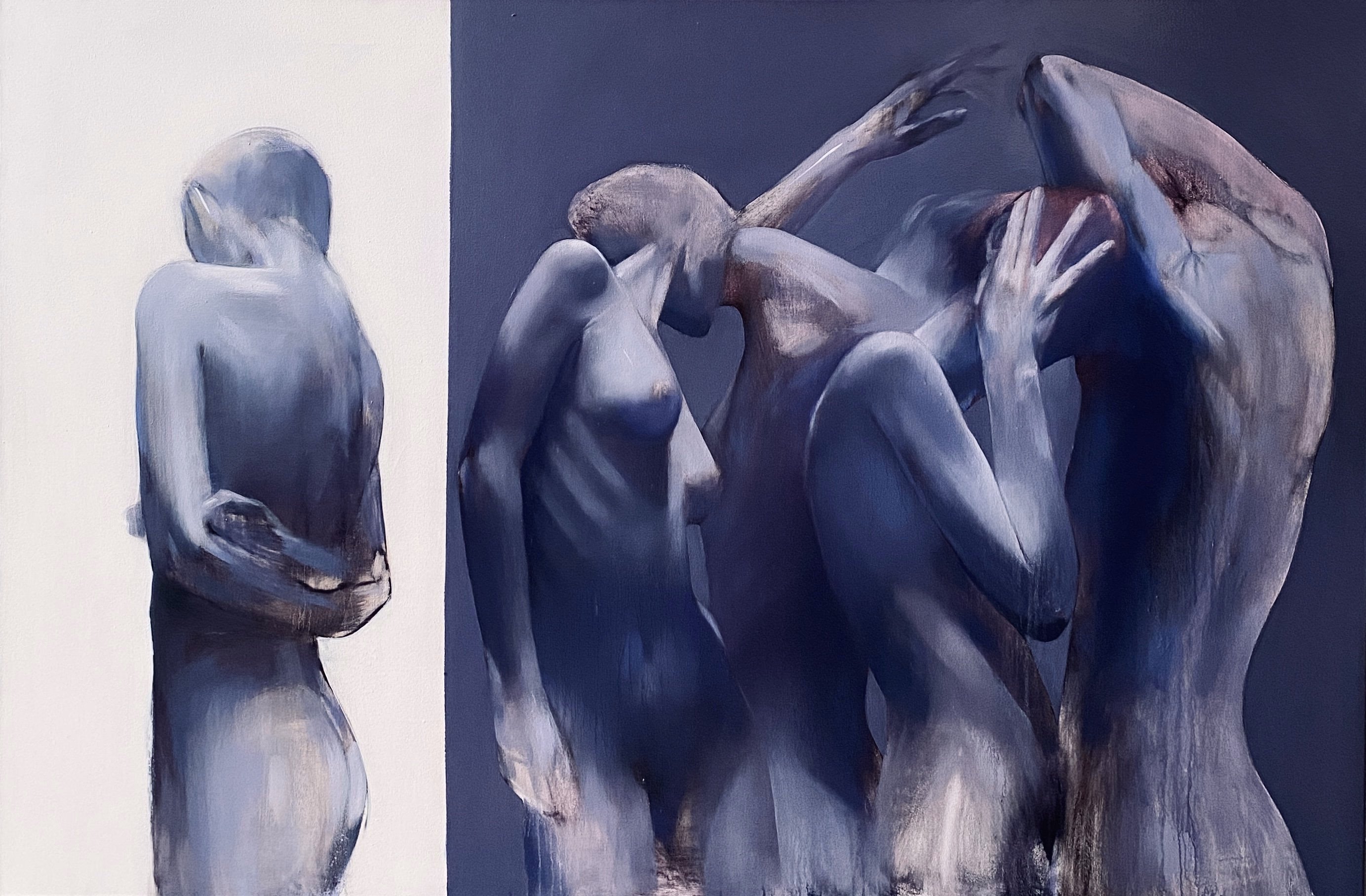 Untitled — Oil, acrylic on canvas, 39,3x59 in., 2022, by Kateryna Reznichenko