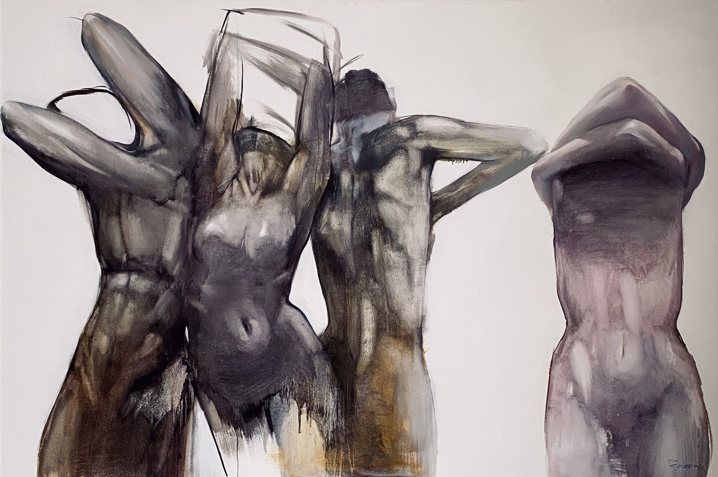 Untitled — Oil, acrylic on canvas, 39,3x59 in., 2023, by Kateryna Reznichenko