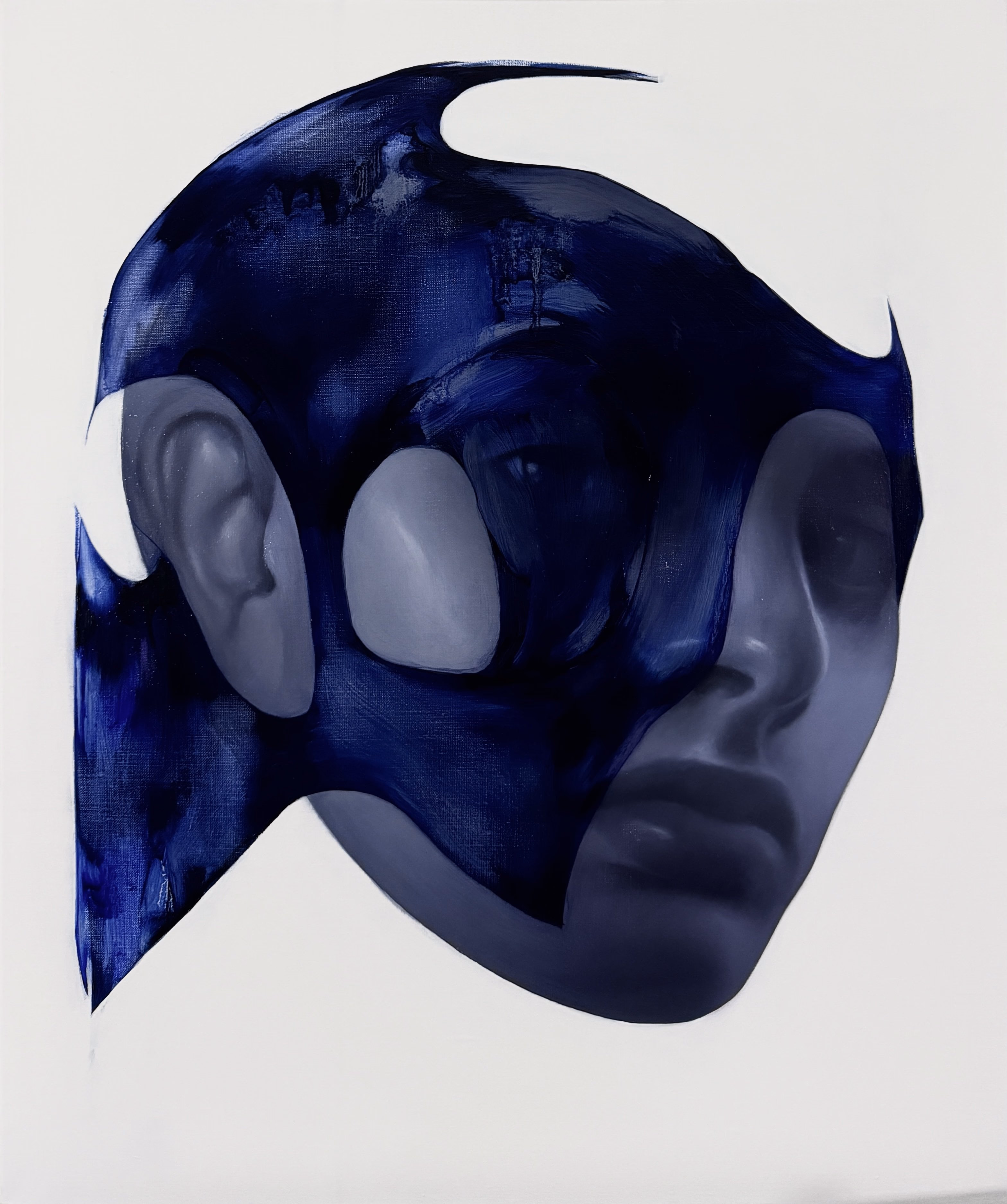 Helmet — Oil, acrylic on canvas, 20/24 in, 2024, by Kateryna Reznichenko