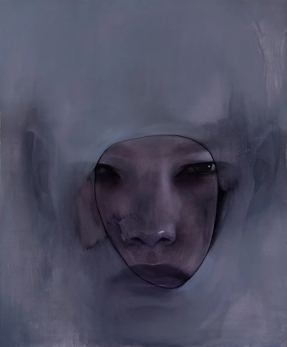 Untitled (TOTEM no. 1), painting by Kateryna Reznichenko