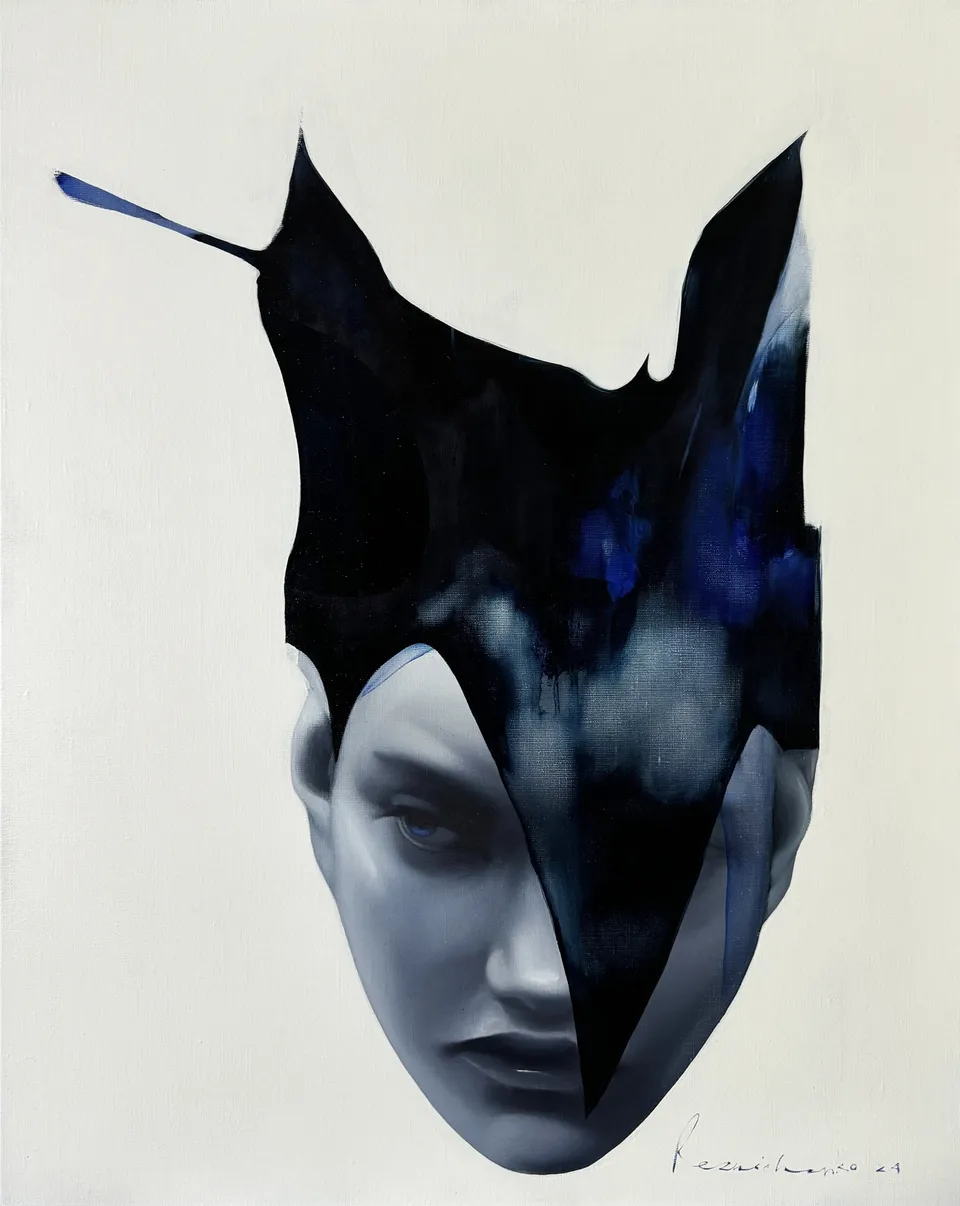 Totem, 2024, oil, acrylic on canvas by Kateryna Reznichenko