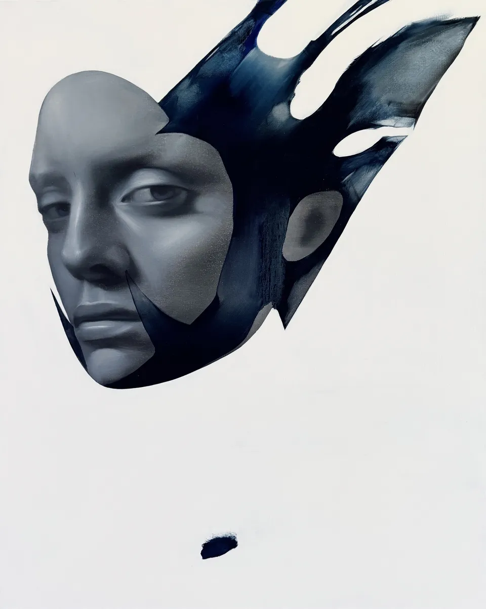 Totem, 2024, oil, acrylic on canvas by Kateryna Reznichenko