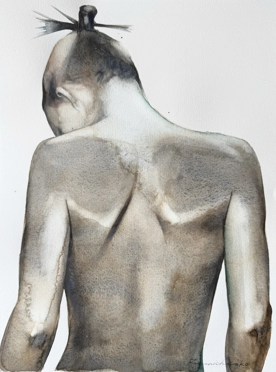 Untitled (Watercolor no. 7), watercolor on paper by Kateryna Reznichenko
