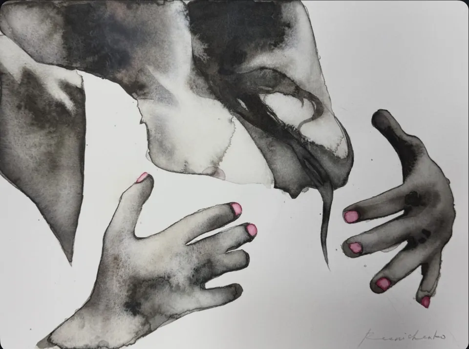 Untitled (Watercolor no. 25), watercolor on paper by Kateryna Reznichenko